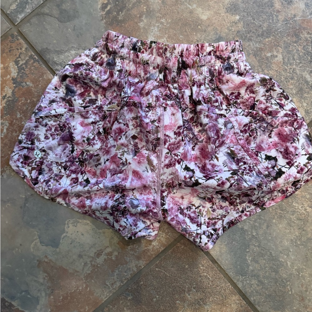 Lululemon Pink Floral Athletic Shorts